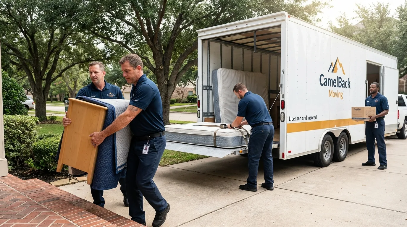 Crew loading residential truck for cross-state move from Oakland, MD